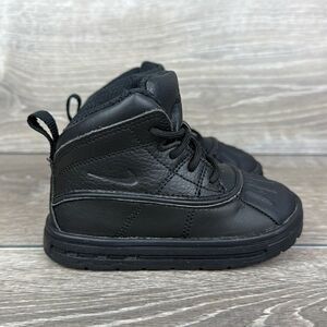 Nike Woodside 2 High Top ACG Triple Black Toddler Boys Sz 7 Rain Snow Boots